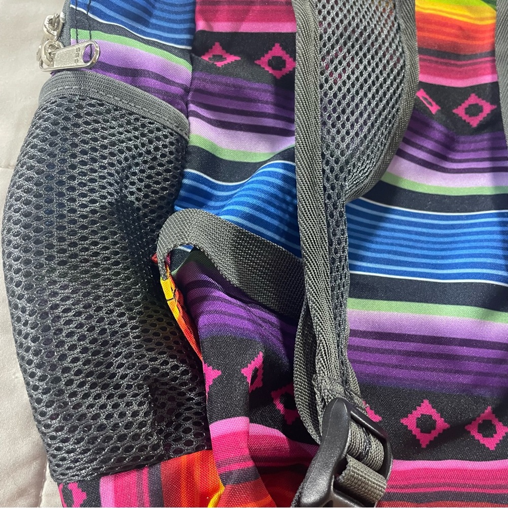 Wilcor Be Outdoors Baja Pocket Fold Pack Rainbow Backpack Mesh Detail - Picture 7 of 9